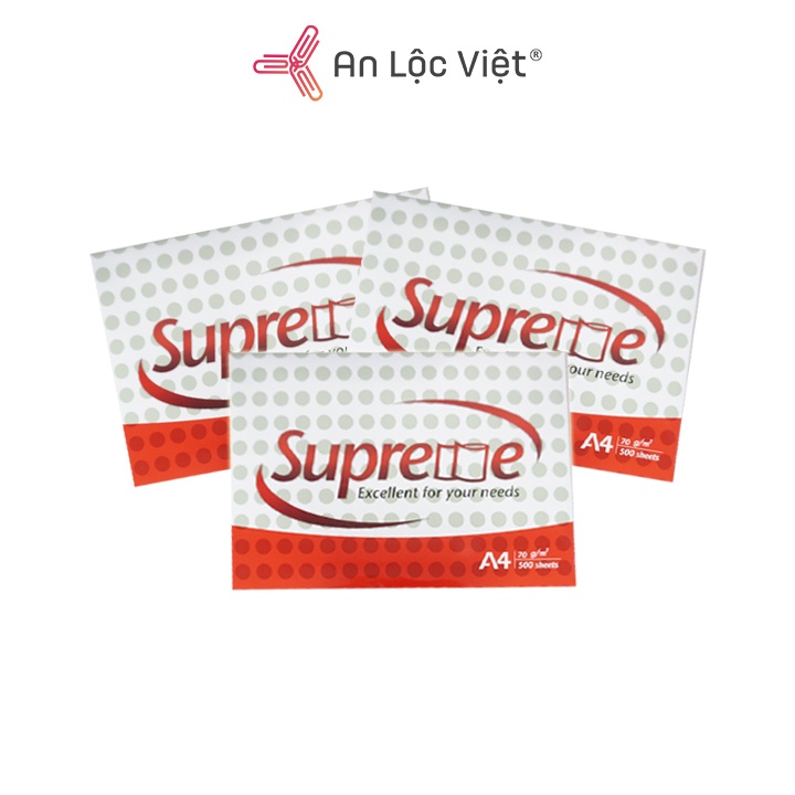 Giấy A4 Supreme 70 gsm - 80gsm (1 ram = 500 tờ) chính hãng