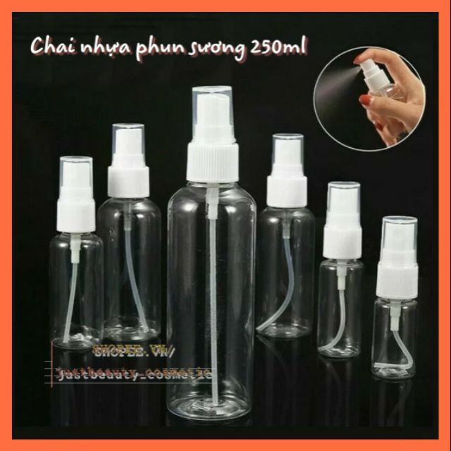 CHAI XỊT PHUN SƯƠNG 150ml 200ml 250ml 300ml 🍀VỎ CHAI NHỰA PET CHIẾT MỸ PHẨM DẠNG XỊT🍀LỌ NHỰA TRONG SUỐT