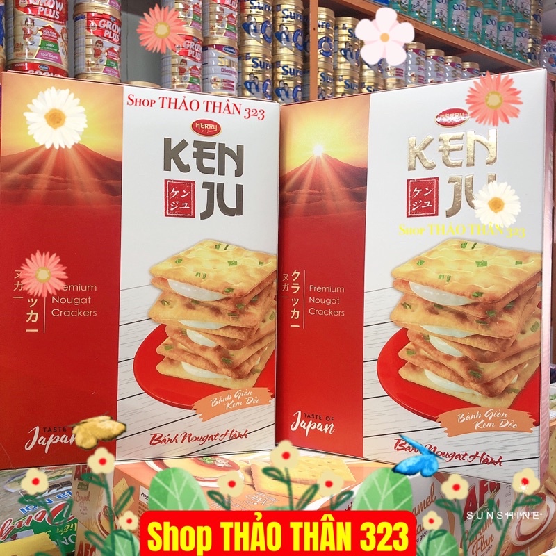 MỚI -Bánh KEN JU Giòn Kem Dẻo - Bánh Nougat Hành 310g