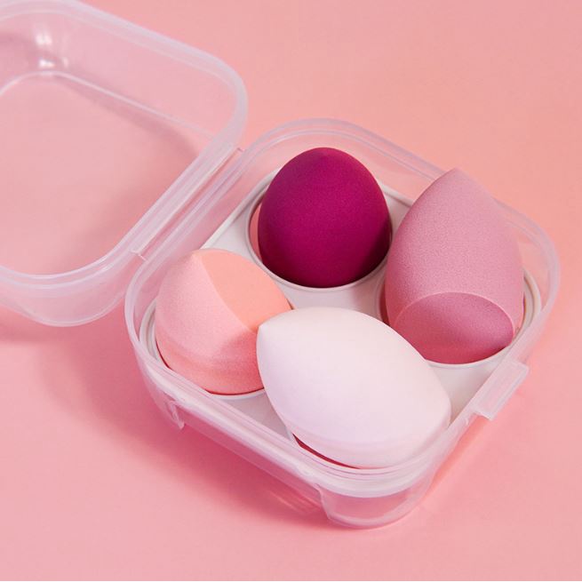 Set Mút Trang Điểm HANAH Siêu Mềm - Tán Kem Nền BB Có Hộp Đựng Tiện Dụng