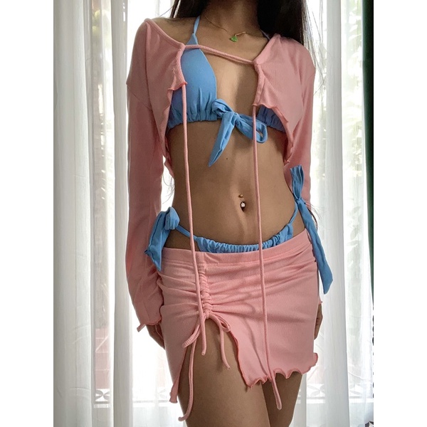 Set váy áo thun gân sexy