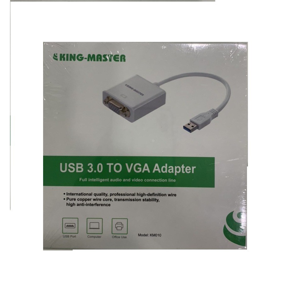 Cáp chuyển đổi từ máy tính USB 3.0 sang màn hình VGA Kingmaster KM010