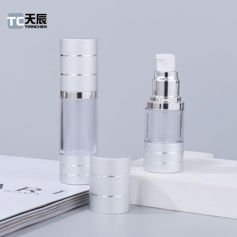 Chai hút chân không trong suốt Nắp Bạc 30ml , chai xịt giọt chiết kem , phụ kiện du lịch