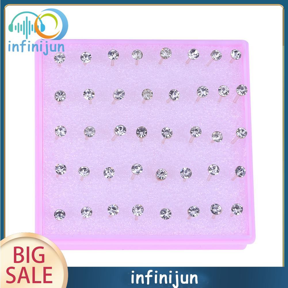 Set 20 hoa tai nhựa đính đá lấp lánh sành điệu cho nữ