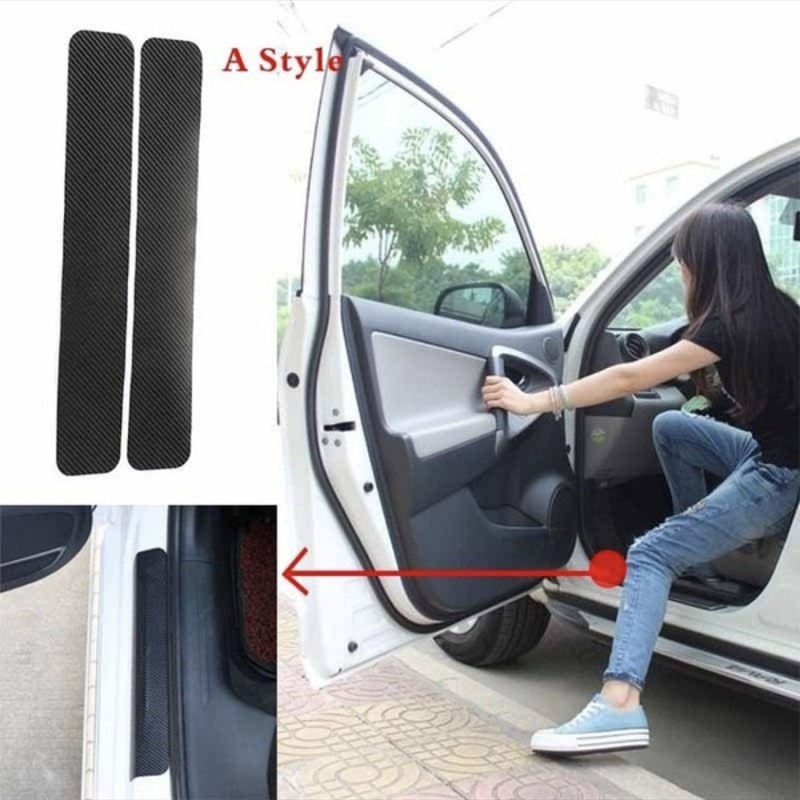 Set 4 Miếng Dán 3D Bằng Sợi Carbon Chống Bẩn Cho Cửa Xe Hơi