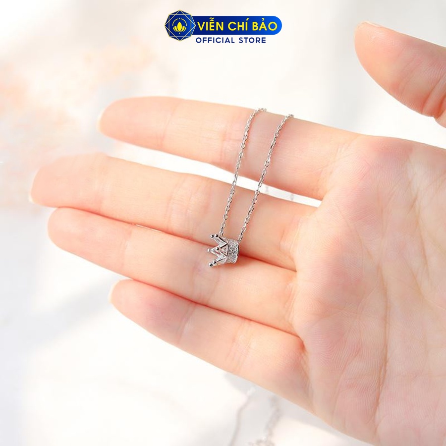 Dây chuyền bạc nữ mặt vương miện chất liệu bạc Ý 925 thời trang phụ kiện trang sức Viễn Chí Bảo D400427