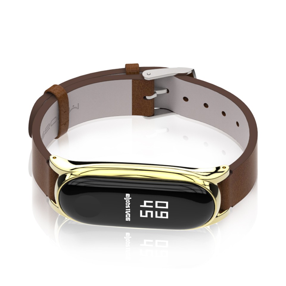 Dây Đeo Tay Bằng Da pu Cho Đồng Hồ Thông Minh xiaomi mi band 4 3 Hoặc mi band 5 6 plus
