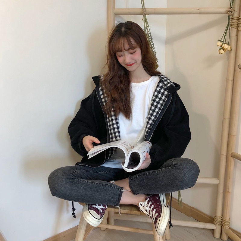 Áo Khoác Mỏng Dáng Rộng Kẻ Sọc Kiểu Hàn Quốc Thiết Kế Mới Cho Nữ