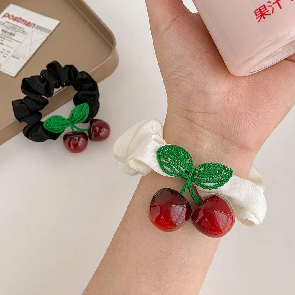 Dây Buộc Tóc Co Giãn Đính Hạt Nhựa Resin Dễ Phối Đồ Cho Nữ