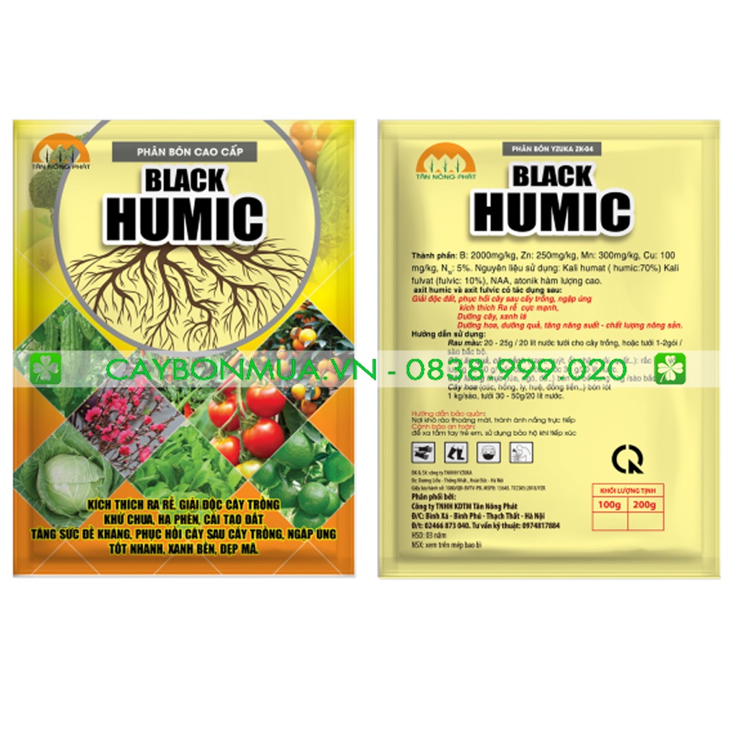 [100g] Phân bón HUMIC cao cấp giúp giải độc đất, dưỡng cây, dưỡng hoa đa dụng dành cho mọi loại cây