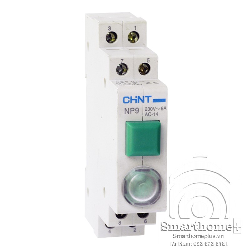 Nút Nhấn Công Tắc Có Đèn Báo Cài Tủ Điện 220V Chint NP93 - [SMHP]