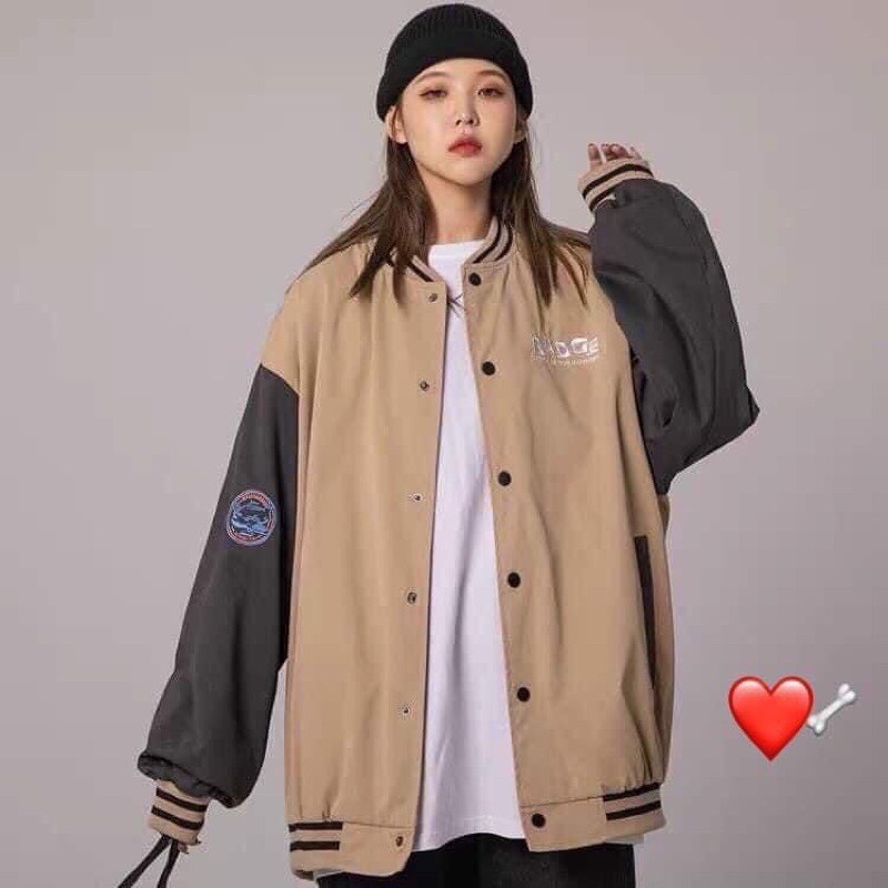 Áo Khoác Gió Bomber Bab Phối Tay Bo Tay Bồng Nam Nữ Unisex Dáng Rộng Bassic