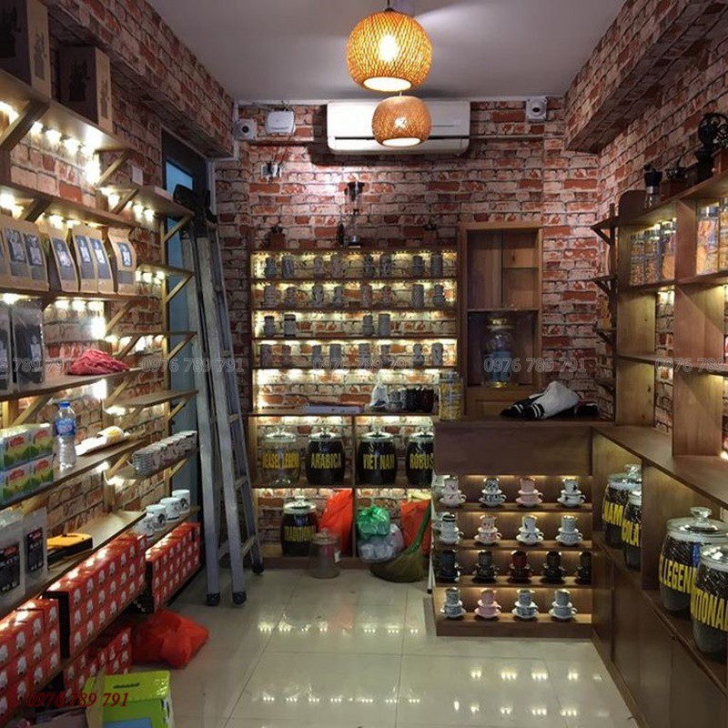 Giấy Dán Tường Giả Gạch Màu Trắng, Đỏ, Xám Đẹp, Lụa Không Keo, Khổ 10m x 53 cm