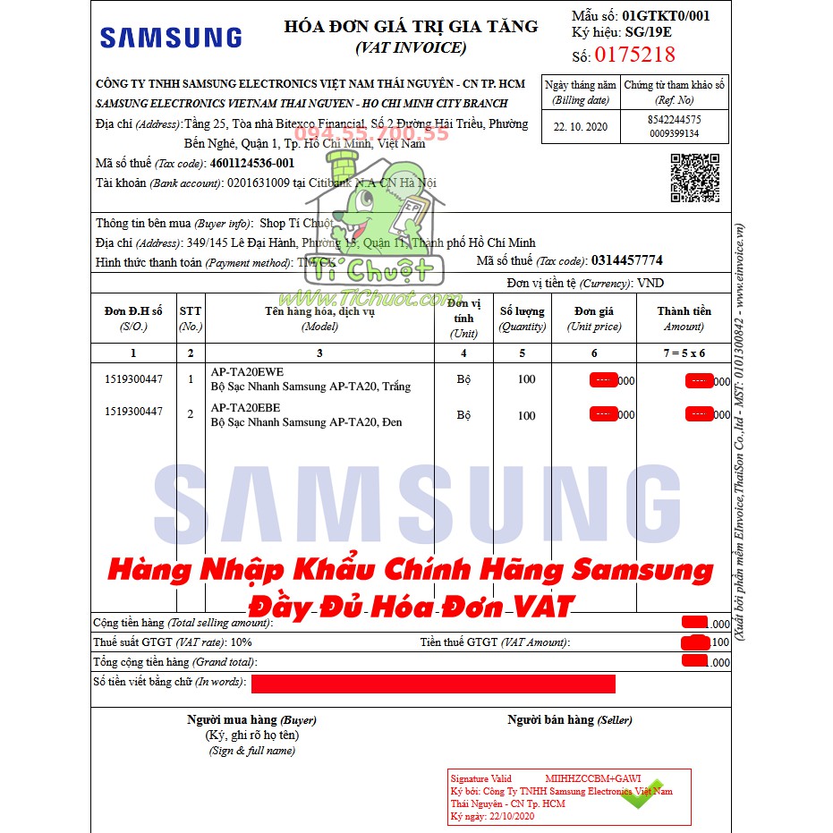 [ZIN Chính Hãng] Củ Sạc Nhanh Samsung TA20 15W 9V-1.67A Sơn Bóng S9 Note 9