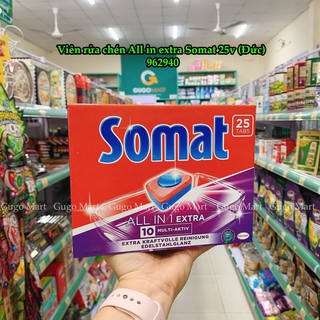 Viên rửa chén Somat All in 1 extra 25v dùng cho máy rửa chén (Đức)