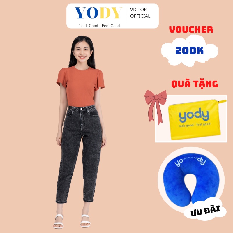 Quần Jeans Nữ Baggy YODY 9 Tấc Chất Co Giãn Cao Cấp QJN3126