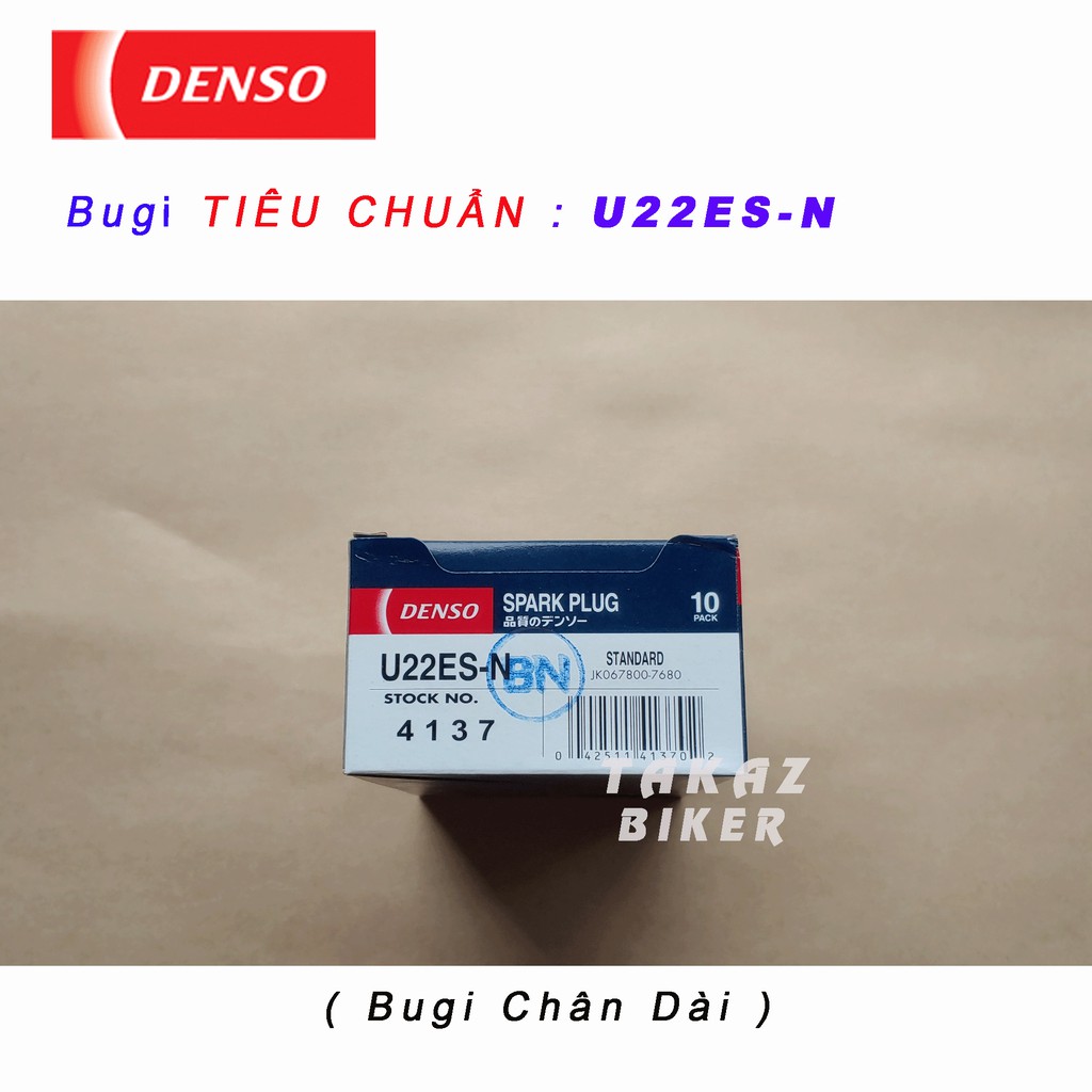 Bugi DENSO TIÊU CHUẨN U22ES-N chân dài : SHVN ; SH Mode ; PCX 125 ; Click ; Airblade - Lead 125 ; Vision ; Wave 110