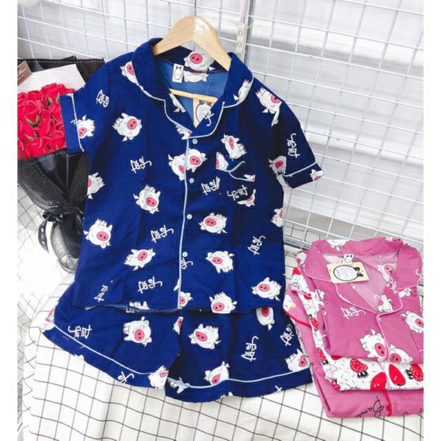 Bộ Pijama cộc kate loại 1