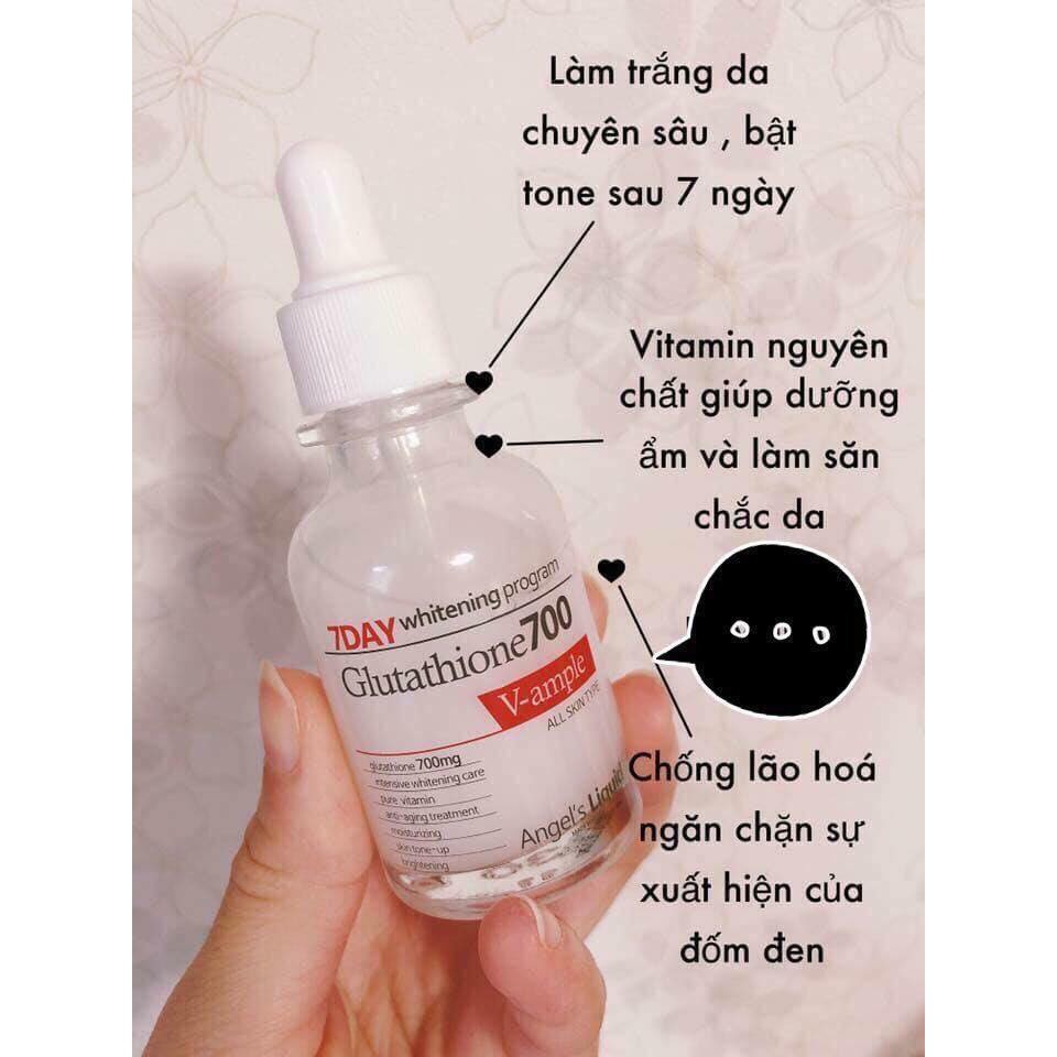 Tinh Chất Dưỡng Trắng Angel's Liquid 7Day Whitening Program Glutathione 700 V-Ample 30ml