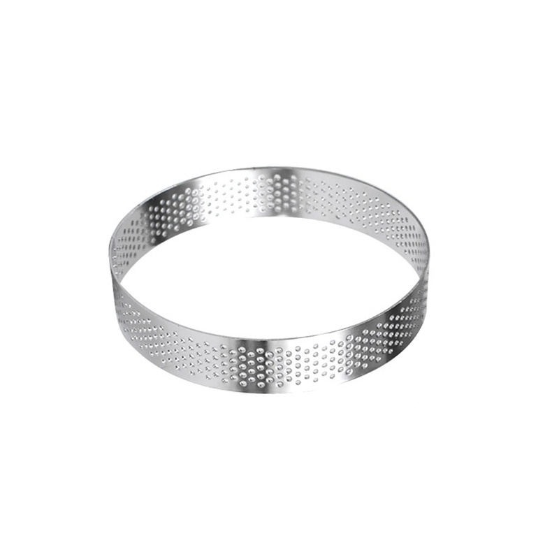 Aoto Khuôn Làm Bánh Tart Tròn Bằng Thép Không Gỉ Đục Lỗ Trái Cây Pie Quiche Kiểu Pháp DIY Cho Nhà Bếp M