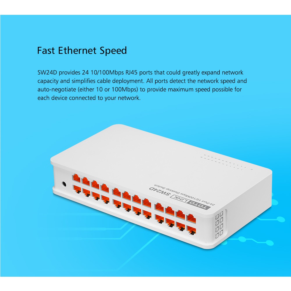 TotoLink SW24D - Switch 24 Cổng Tốc Độ 10/100Mbps - Hàng Chính Hãng