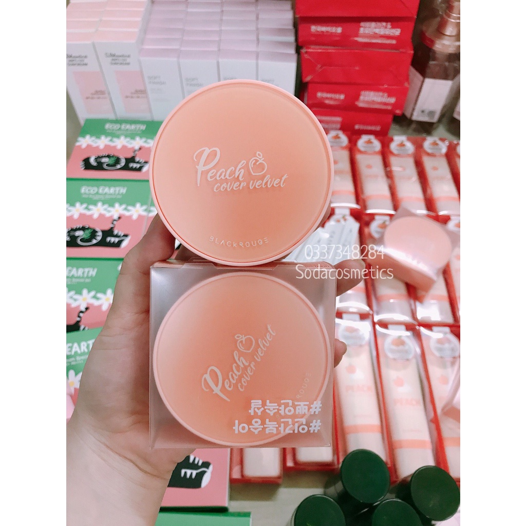 PHẤN NƯỚC TRÁI ĐÀO BLACK ROUGE PEACH COVER VELVET CUSHION
