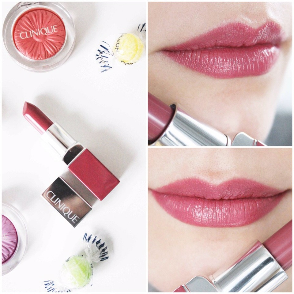 Son Clinique Pop Lip Colour + Primer (Rouge intense + Base) tone 14 Plumpop