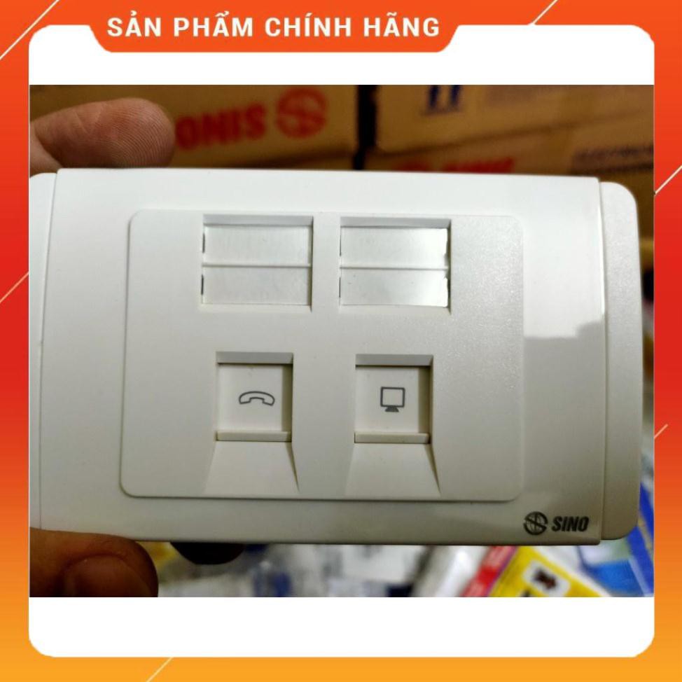 Ổ MẠNG + Ổ ĐIỆN THOẠI CÓ NẮP CHE SINO S6832RJ/RJ5E ( Giá Sỉ )