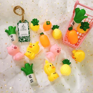 ĐỒ CHƠI, ĐỒ TRANG TRÍ HÌNH THÚ, TRÁI CÂY CHÍT CHÍT ẢNH THẬT