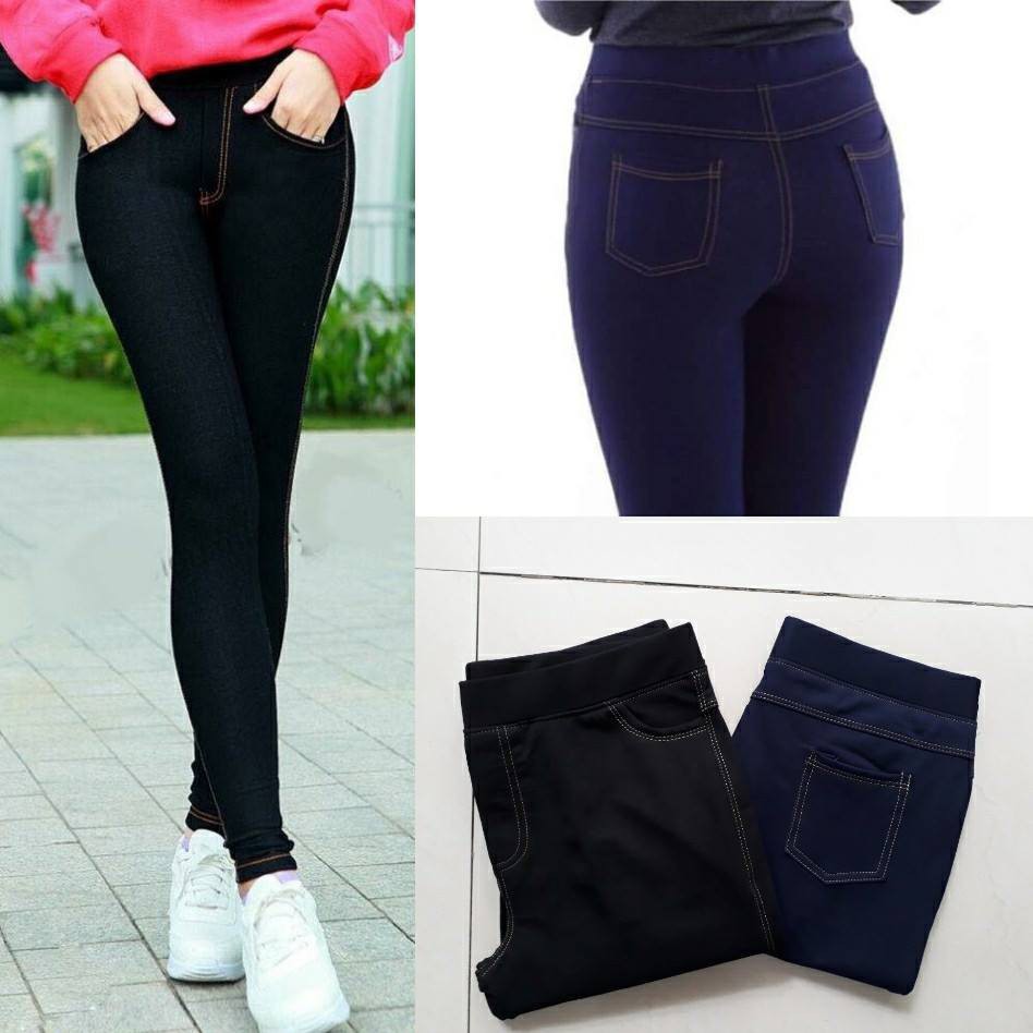 (BÁN SỈ)QUẦN LEGGING GIẢ JEAN 4 TÚI loại 1- MUA 2 QUẦN TẶNG 1 ÁO THUN