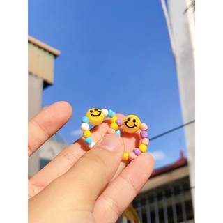 Nhẫn hạt cườm mặt cười - Smiley Beaded Ring