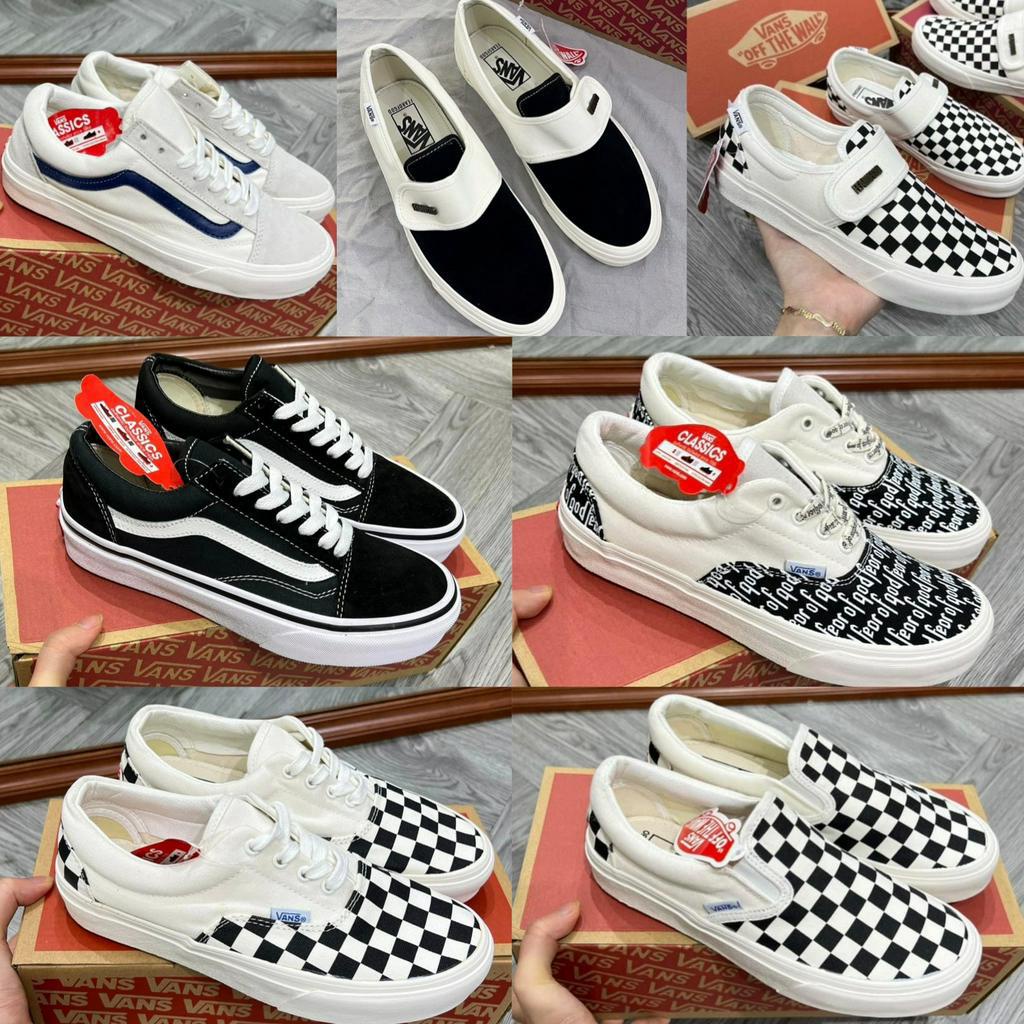 Giày vans lười vans dây buộc vans chữ , Giày thể thao nam nữ vans các mẫu hot bản chuẩn