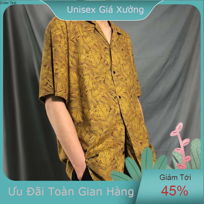 Áo Sơ Mi Tay Ngắn Unisex Cổ Bẻ Phông Cách Hàn Quốc Freesize