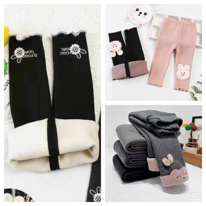 Quần nỉ lót lông Quảng Châu cho Bé Gái size nhỡ từ 8-25 kg.