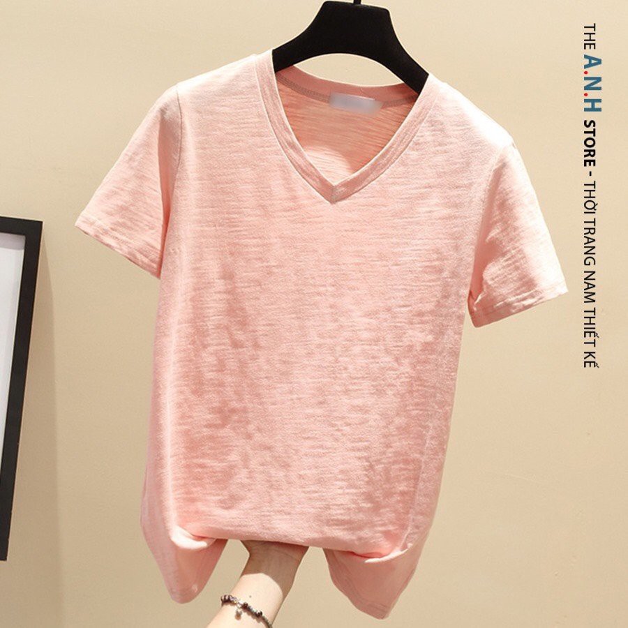 Áo thun xược cotton nữ cổ tim