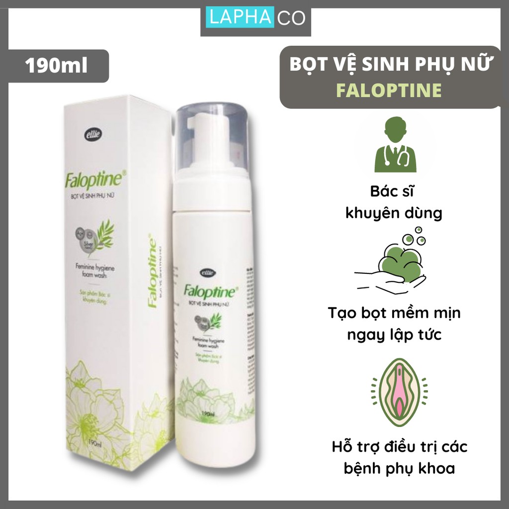 Dung dịch vệ sinh phụ nữ Faloptine dạng bọt dịu nhẹ, hỗ trợ điều trị các bệnh phụ khoa