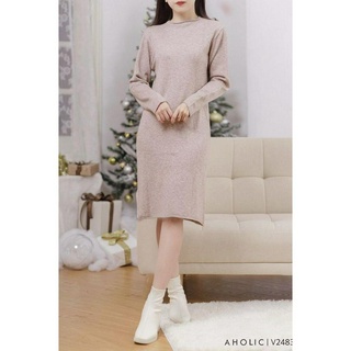 Đầm len suông 3 màu form basic thu đông V2483