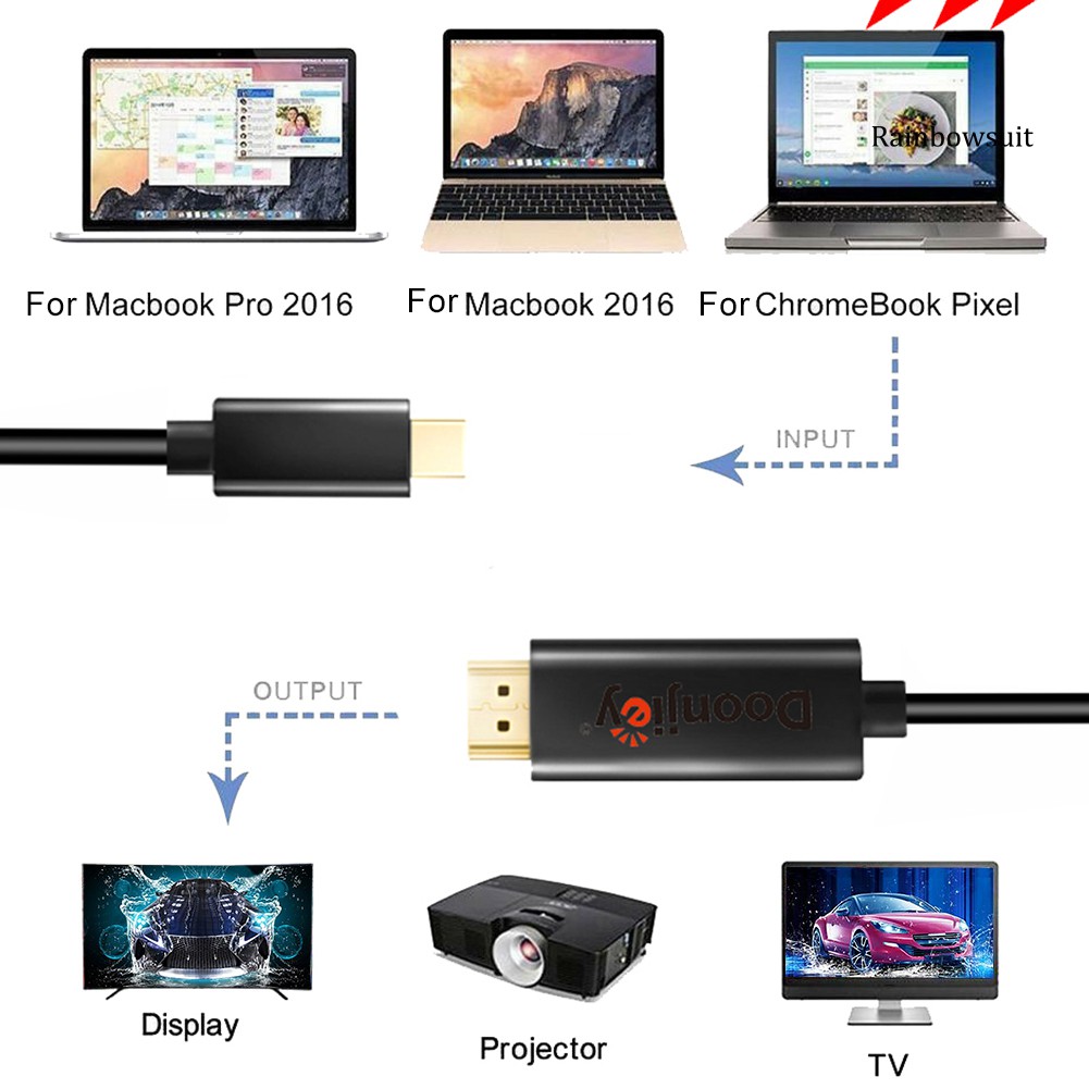 Cáp Chuyển Đổi Rb-Doonjiey Từ Usb Type C Sang Hdmi 1080p Hd Tv 4k Cho Samsung Android