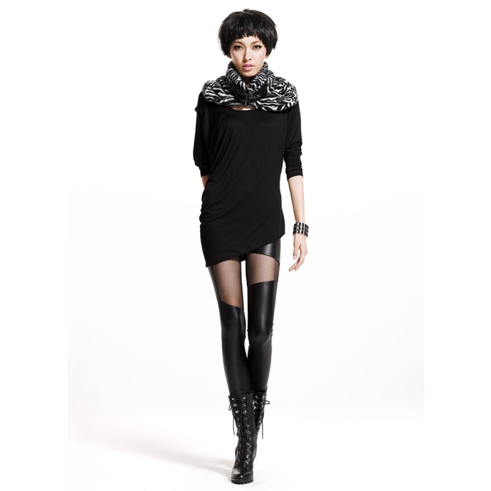 Quần Legging Bút Chì Giả Da Phối Lưới Thời Trang Nữ Tính