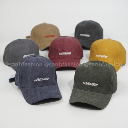 Mũ lưỡi trai thêu chữ REMEMBER Nón kết chất kaki jean cao cấp thời trang form unisex nam nữ K37