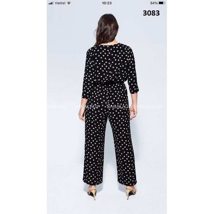 Jumpsuits Đen Chấm Bi MNG BIG - 3083 SIZE US