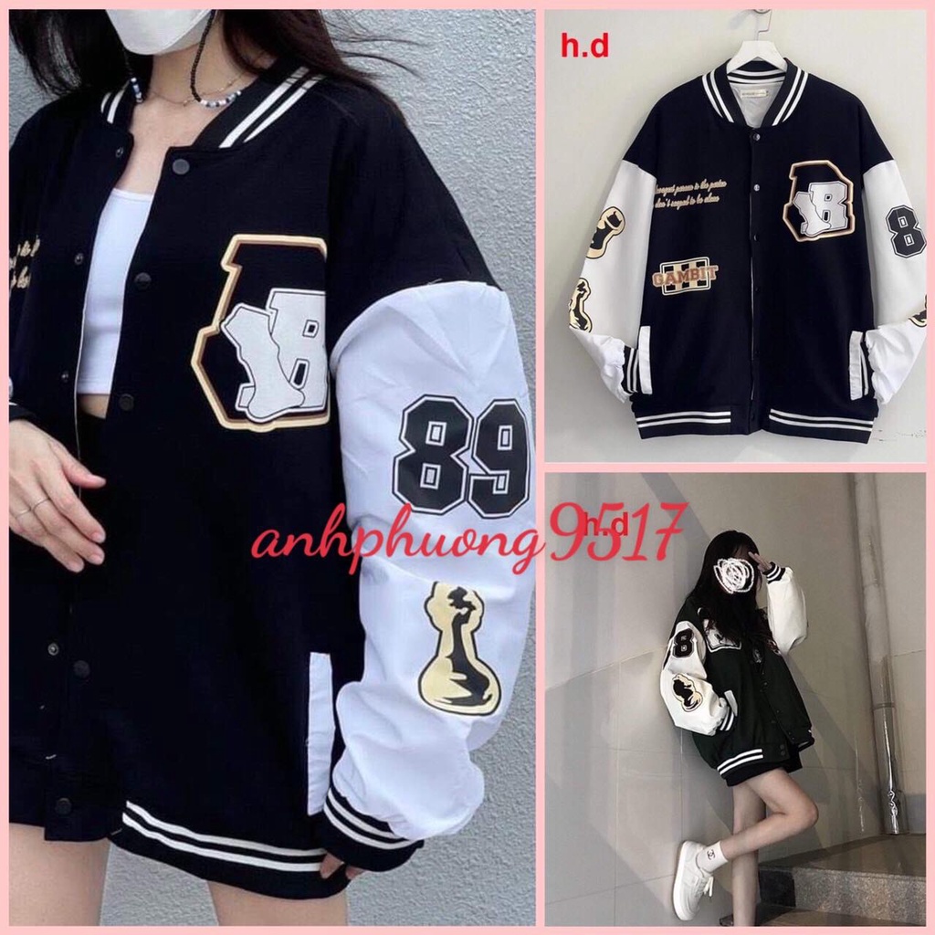 Áo khoác bomber Jacket nam nữ Unisex 89 Hàng loại 1 xịn sò cá tính Trend 2022 phong cách Hàn Quốc