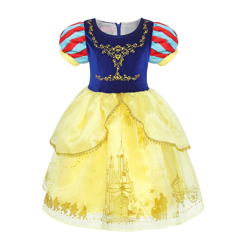 Set đầm với các phụ kiện hóa trang thành công chúa bạch tuyết cho bé cho đêm halloween