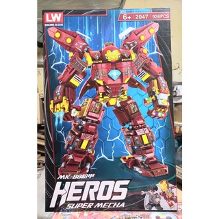 Đồ chơi lắp ghép 2047 Marvel Avengers Mô Hình HulkBuster người sắt iron man MK88 Với 926 Mảnh