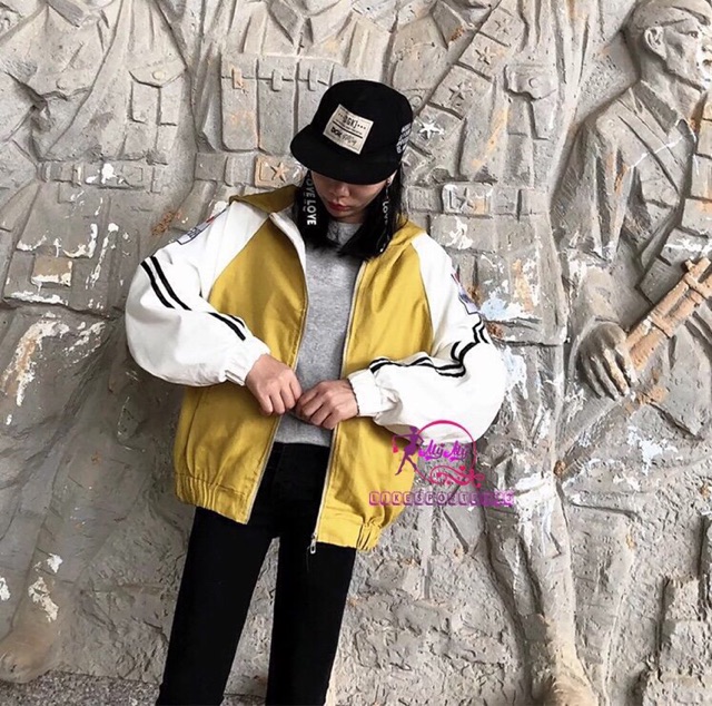 Áo khoác dù nữ in mèo Ú mập dễ thương sau lưng- ảnh thật | BigBuy360 - bigbuy360.vn