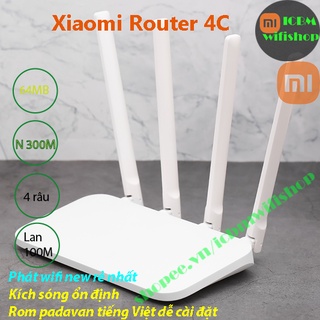 Repeater  phát wifi Xiaomi 4C phát và kích wifi 4 râu new, ngôn ngữ tiếng anh & tiếng việt Asus Padavan icbm