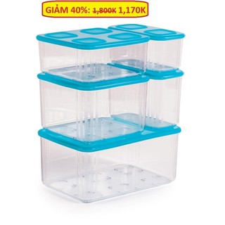 [Xả Kho Tết] Tupperware💕Freeship💕Bộ Trữ Mát Tupperware Fresh Clear (set 5 hộp)
