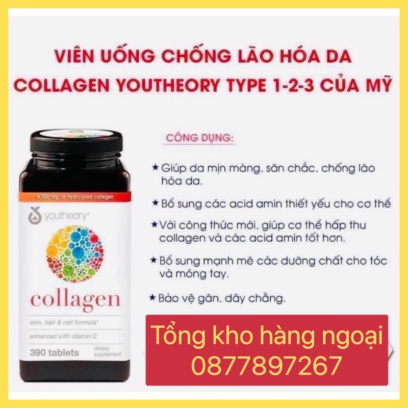 Collagen Youtheory Advanced 390 Viên