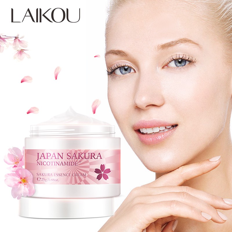 Kem tinh dầu Sakura dưỡng ẩm chăm sóc da ngăn ngừa nếp nhăn lão hóa LAIKOU 25g