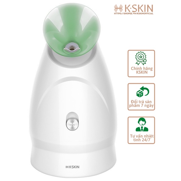 Máy Xông Hơi Mặt Ion Đa Chế Độ KSKIN KD232, Công Ngệ Nano, Màu Xanh Lá, Xông hơi 2 chế độ nóng lạnh